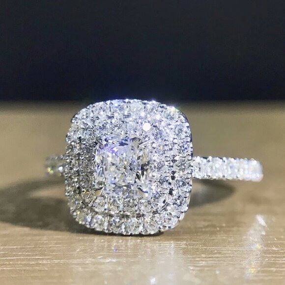 🔥Classic Thin Pure Zircon Square Luxury Wedding Rings for Women, MARR9041 - Picture 3 of 6